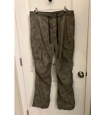 James Perse Camo Cargo Pants Drawstring Pull On Men's L Utility Military Skater